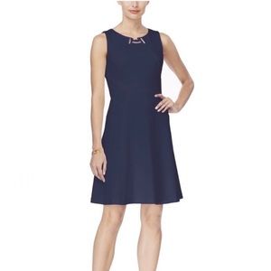 Ivanka Trump “Eve” Scuba Fit & Flare Navy Dress